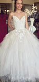 A-line Spaghetti Straps Lace Tulle Dream Beach Vintage Long Wedding Dresses WD360