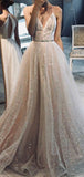 A-line Sparkle Glitter Beach Wedding Dresses, Gorgeous Prom Dress, Bridal Gown WD150