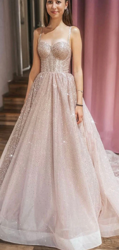A-line Sparkly Elegant Modest Formal Long Evening Prom Dresses, Ball G bridalsew A-line Sparkly Elegant Modest Formal Long Evening Prom Dresses, Ball G bridalsew