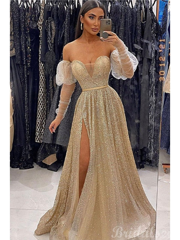 Long A-line Black Sequin Elegant Prom Dresses Long A-line Black Sequin Elegant Prom Dresses