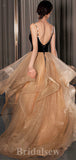 A-line Sparkly Gorgeous Glitter Elegant Modest Princess Long Women Evening Prom Dresses PD739