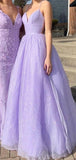 A-line Sparkly Gorgeous Sequin Purple Party Prom Dresses PD071