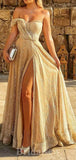 A-line Sparkly Sequin One Shoulder Long Glitter Modest Party Women Evening Prom Dresses PD671