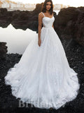 A-line Straps Gorgeous Garden Vintage Dream Beach Long Wedding Dresses WD514