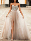 A-line Sweatheart Sequin Sparkly Gorgeous Long Prom Dresses PD034