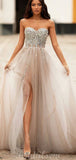 A-line Sweatheart Sequin Sparkly Gorgeous Long Prom Dresses PD034