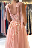 A-line Tulle Elegant Fashion Side Slit Princess Formal Long Evening Prom Dresses PD280