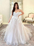 A-line Tulle Lace Princess New Fairy Beach Vintage Long Wedding Dresses, Dream Bridal Gown WD427
