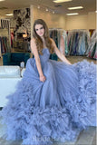 A-line Tulle New Gorgeous Princess Pretty Long Women Evening Prom Dresses PD729