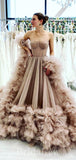 A-line Tulle Popular Gorgeous Princess Long Women Evening Prom Dresses PD734