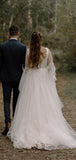 A-line Unique Classic Long Sleeves Fashion Beach Wedding Dresses, Bridal Gowns WD113