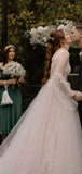 A-line Unique Classic Long Sleeves Fashion Beach Wedding Dresses, Bridal Gowns WD113