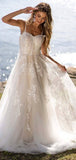A-line Unique Design Beach Vintage Garden Long Wedding Dresses WD129