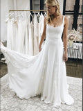A-line Unique Design Plus Size Beach Vintage Long Wedding Dresses WD285
