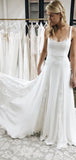 A-line Unique Design Plus Size Beach Vintage Long Wedding Dresses WD285