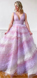 A-line Unique Design Tulle New Gorgeous Princess Long Women Evening Prom Dresses PD730