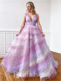A-line Unique Design Tulle New Gorgeous Princess Long Women Evening Prom Dresses PD730