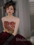 A-line Unique Design Vintage Garden Long Wedding Dresses, Bridal Gown WD133