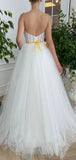 A-line Unique Gorgeous Princess Vintage Beach Long Wedding Dresses WD179