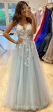 A-line V-Neck Sleeveless Popular Tulle Elegant Modest Long Party Evening Prom Dresses PD1315
