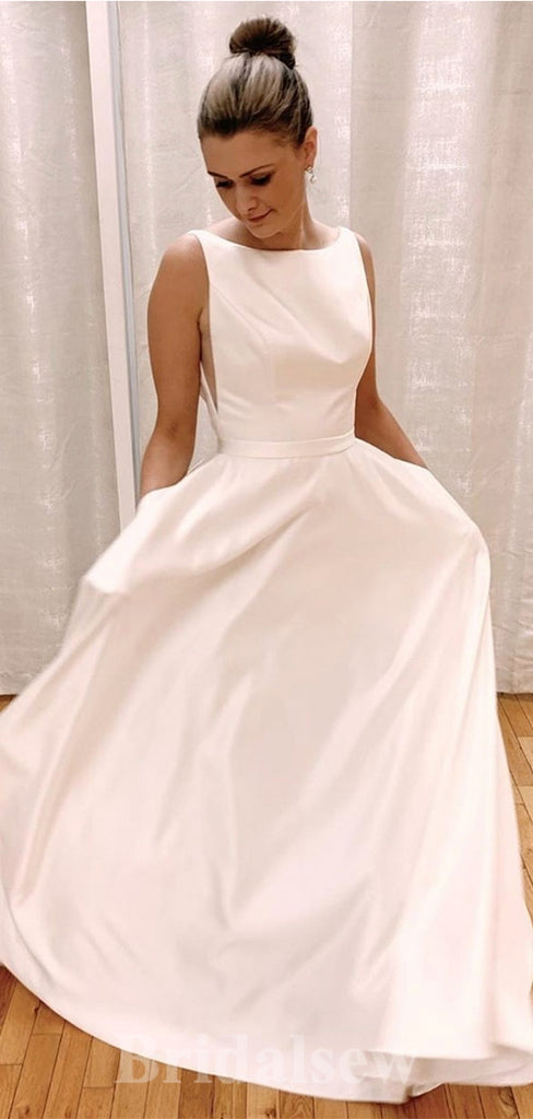 Affordable Simple Satin A-line Best Dream Vintage Long Elegant Wedding bridalsew Affordable Simple Satin A-line Best Dream Vintage Long Elegant Wedding bridalsew