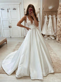 Aline Elegant V-Neck Sleeveless Vintage Garden Beach Long Wedding Dresses WD232
