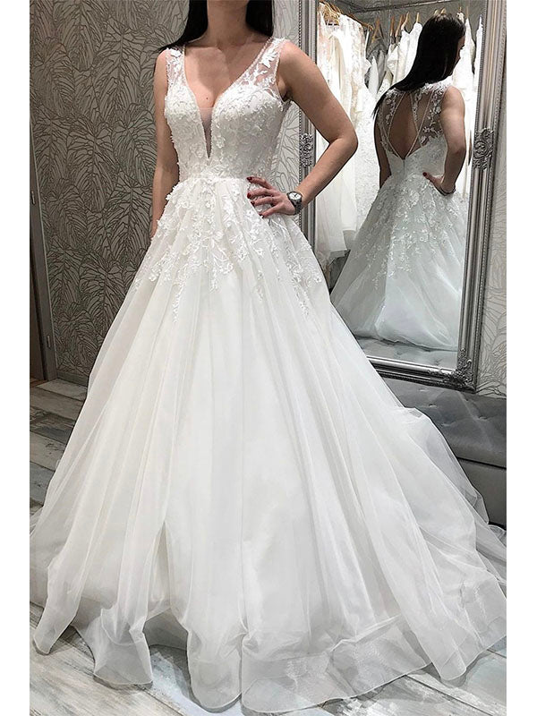 Aline Sleeveless Elegant Garden Vintage Dream Beach Long Wedding Dresses WD226