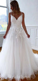 Aline Straps Tulle Lace Princess Vintage Dream Beach Long Wedding Dresses, Bridal Gown WD451