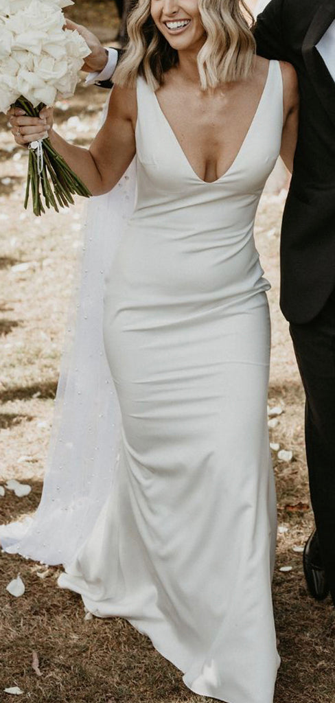 Beach Mermaid Simple Fashion Elegant Long Wedding Dresses, Bridal Gowns WD119