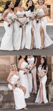 Beach Mermaid Spaghetti Straps Formal Long Bridesmaid Dresses Online BD109