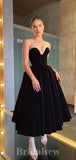 Black A-line Chic Princess Velvet Stylish Long Women Evening Prom Dresses PD749