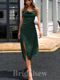 Black Champagne Pink Green Mermaid Simple Spaghetti Straps Long Prom Dresses, Bridesmaid Dresses  PD1091