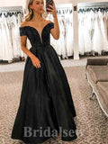 Black Gorgeous Off the Shoulder Sparkly Sequin Unique Elegant Party Long Women Evening Prom Dresses PD884