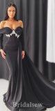 Black Long Sleeves Fashion Mermaid Best Elegant Evening Long Prom Dresses PD1106