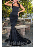 Black Mermaid Simple Fashion Popular Long Party Evening Prom Dresses PD953