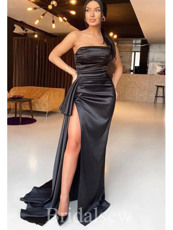 Black New Arrival Strapless Sexy Fashion Mermaid Elegant Party Women Long Evening Prom Dresses PD633