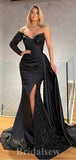 Black Unique Design New Best Modest Mermaid Long Women Evening Party Prom Dresses PD716
