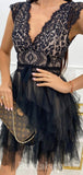 Black V-Neck Lace Lovely Short Prom Dresses, A-line Fairy Princess Homecoming Dresses, HD022