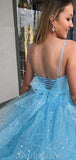 New Arrival Blue Shinning High-low Fashion Prom Dresses PD047