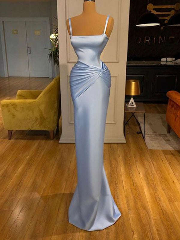 Blue Unique Stylish Custom Sexy Mermaid Formal Party Long Evening Prom Dresses PD1075