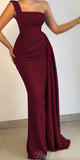Burgundy One Shoulder Mermaid Best Elegant Formal Black Girls Slay Satin Evening Long Prom Dresses PD527