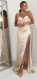 Champagne Mermaid Elegant Purple Spaghetti Straps Modest Unique Long Party Evening Prom Dresses, PD1265