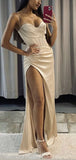 Champagne Mermaid Popular Black Girls Slay Elegant Evening Modest Long Prom Dresses PD480
