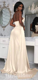 Champagne Mermaid Stylish High Slit Elegant Long Women Evening Prom Dresses PD759