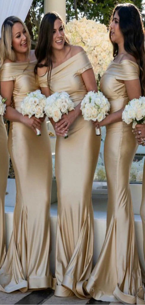 Champagne Mismatched Mermaid Popular Formal Bridesmaid Dresses BD020 – bridalsew Champagne Mismatched Mermaid Popular Formal Bridesmaid Dresses BD020 – bridalsew