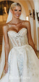 Charming A-line Elegant Strapless Plus Size Vintage Dream Beach Long Wedding Dresses WD529