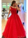 Charming A-line Red Lace Popular Party Black Girls Slay Evening Long Prom Dresses PD504