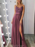 Charming A-line Spaghetti Straps Sleeveless Modest Long Prom Dresses, Evening Dress PD439