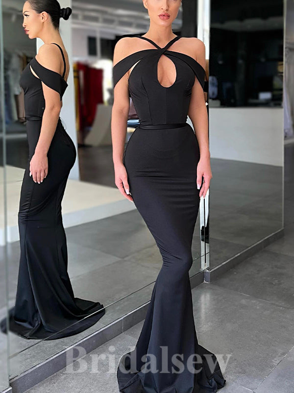 Charming Black Mermaid Unique New Sleeveless Long Party Evening Prom Dresses PD987