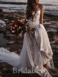 Charming Classic Off the Shoulder Lace Unique Beach Vintage Long Wedding Dresses WD321